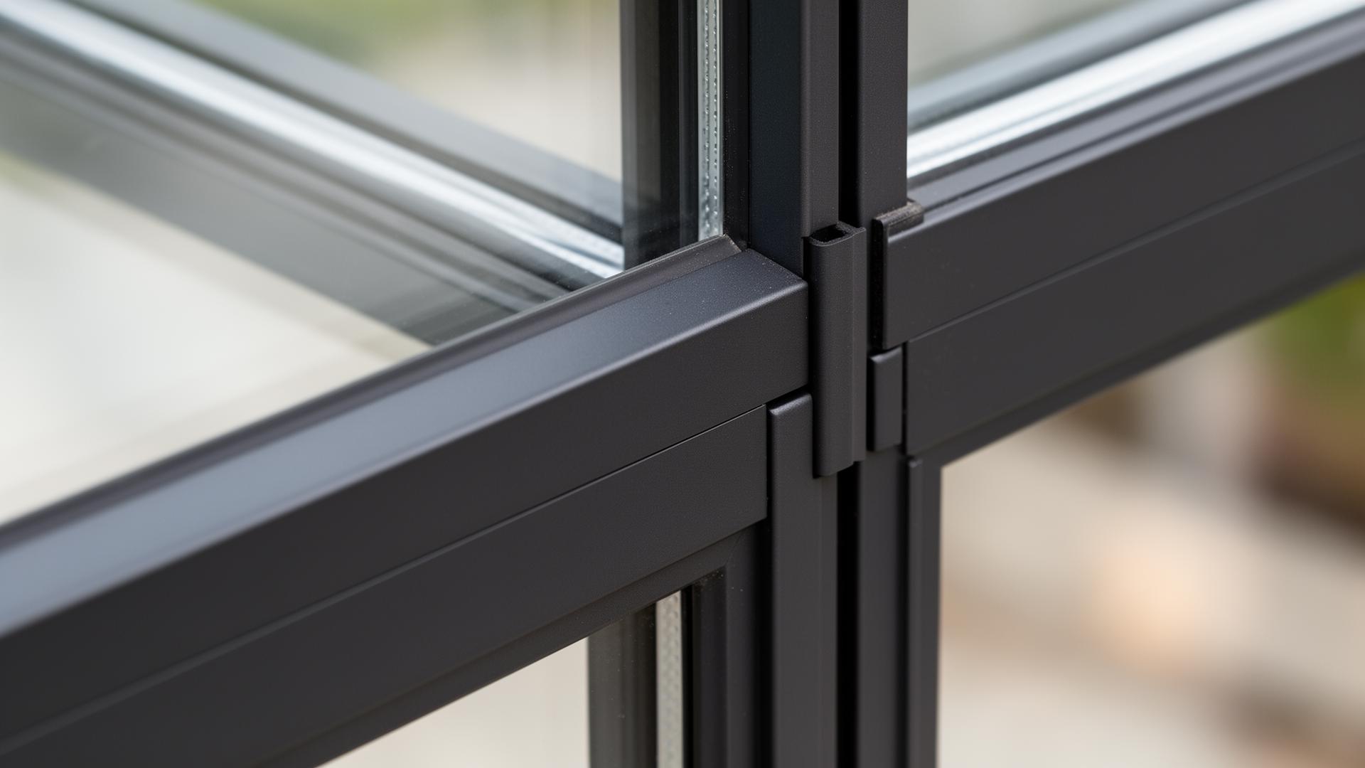 Detal aluminiowego profilu ogrodu zimowego z izolowaną szybą